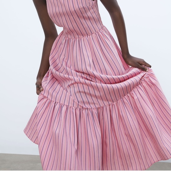 Zara Dresses & Skirts - Brand New Zara Striped MIDI Dress Size Small